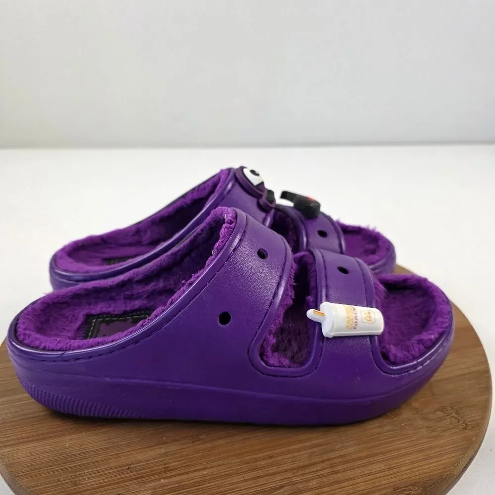 Mcdonald`s x Crocs‎ Grimace Purple Unisex Cozzzy Sandals Sz 8 Womens Sz 6 Mens